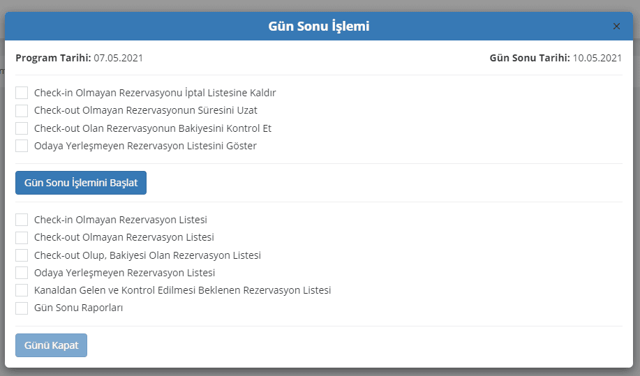 Gün Sonu İşlemleri Nasıl Yapılır?