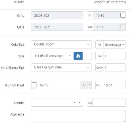 V.2 Hızlı Rezervasyon Nasıl Eklenir?
