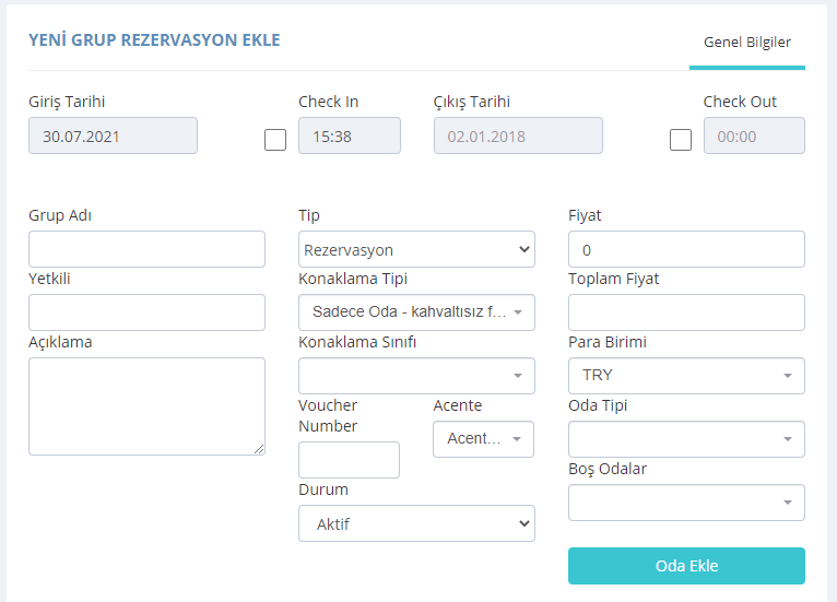 Grup Rezervasyon
