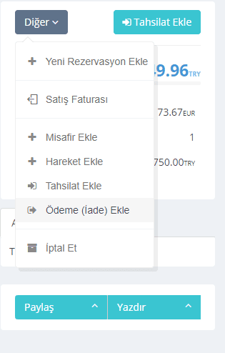 Ödeme İadesi İşlemleri