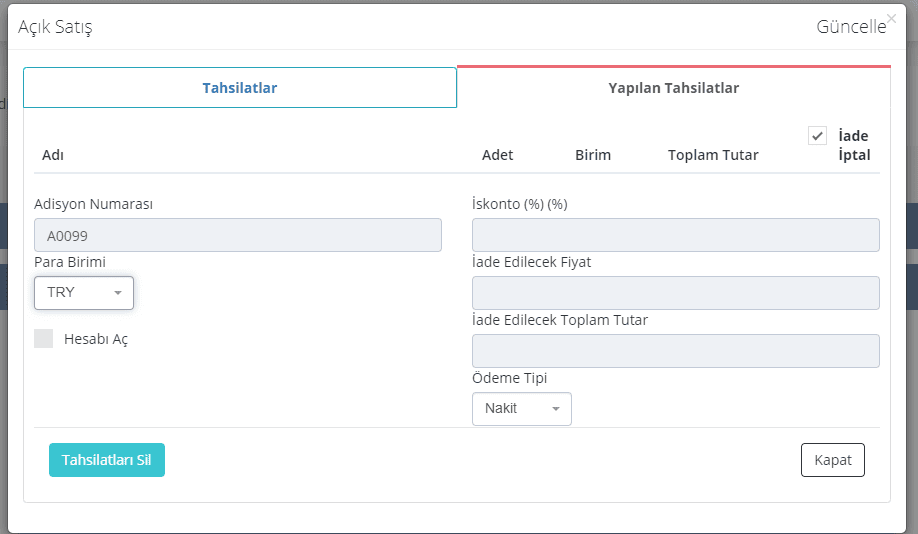 Açık Satış İşlemleri